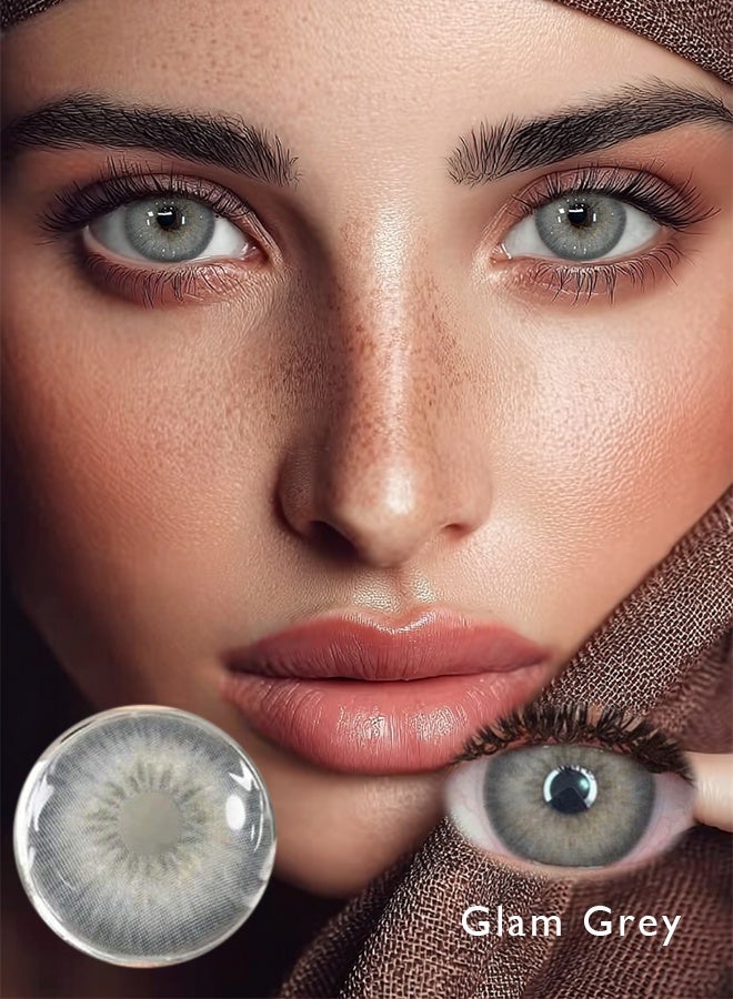 Catchu Look Grey Color Lens 14.5mm Big Eyes Contacts Yearly Soft Lenses for Woman - Image 2